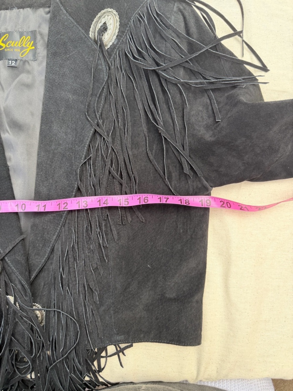Vintage Scully Fringed cropped Suede Women's western Jacket - Black - Picture 14 of 14